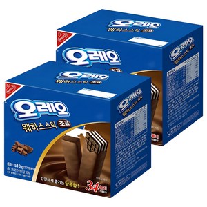 오레오 웨하스스틱 초코, 510g, 2개