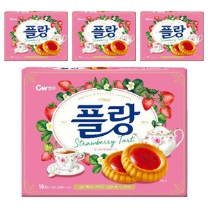 청우식품 플랑 딸기 타르트 쿠키, 160g, 4개