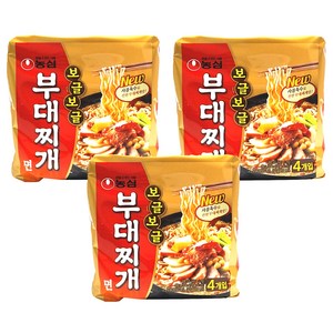 농심 보글보글 부대찌개면 127g, 12개, (4개입 X 3팩)