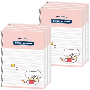뭉구 1000 보바 스프링 영어노트, 핑크, 10개