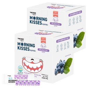 더독 강아지 모닝 키세스 3in1 덴탈껌 50p, 블루베리, 500g, 2개