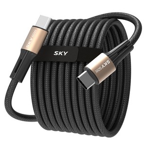 SKY 비트 60W PD PPS C타입 고강도 패브릭 초고속충전 골드 메탈 케이블