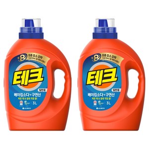 테크 베이킹소다 플러스 구연산 뉴 실내건조 액체세제 본품, 3L, 2개