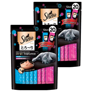 쉬바 멜티 고양이 파우치 20p, 혼합맛(가다랑어/가..., 240g, 2개