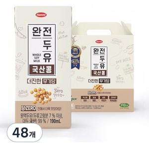 전두유 더진한 국산콩 무가당 두유, 190ml, 48개