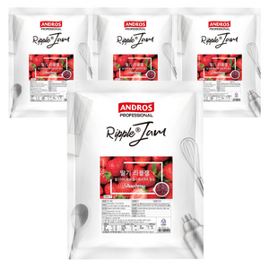 안드로스 딸기 리플잼, 1kg, 4개