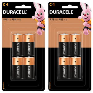 듀라셀 알카라인 C형 건전지, 4개입, 2개