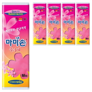 마미손 플라워 고무장갑 중(M), 중(M), 5개
