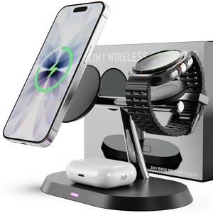 누아트 3in1 애플워치 갤럭시워치 호환 맥세이프 마그네틱 무선충전기