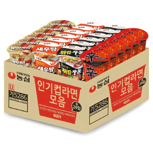 농심 신라면 6개 65g + 새우탕 6개 67g + 튀김우동 6개 62g + 짜파게티범벅 6개 70g, 1개