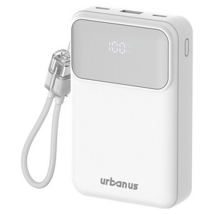 어반어스 PD 22.5W 고속 3포트 초경량 보조배터리 20000mAh + 빌트인 C to C 케이블 세트