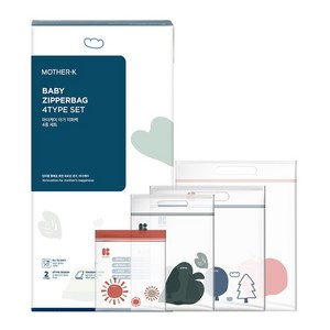 마더케이 아기 지퍼백 4종 세트 S 15매입 + M 15매입 + L 15매입 + XL 15매입