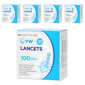 와이더블유 일회용 수동 채혈침, 100개입, 5개