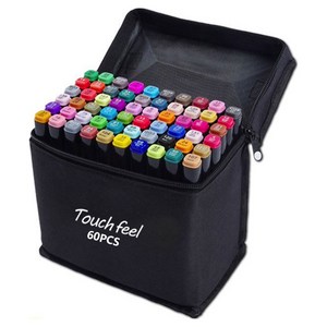 더블헤드 알콜 유성 마커세트 학생디자인, 60색, 1세트