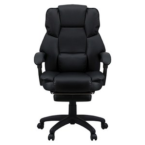 빅트랙 RC-02 중역 침대형 인조가죽 사무용 의자, 블랙, 67.5 x 62 x 105(115) cm