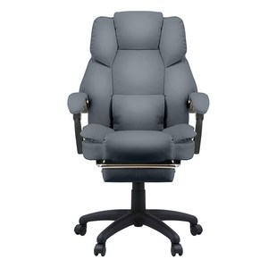 빅트랙 RC-02 사무용 침대형 인조가죽 의자, 그레이, 67.5 x 62 x 105(115) cm