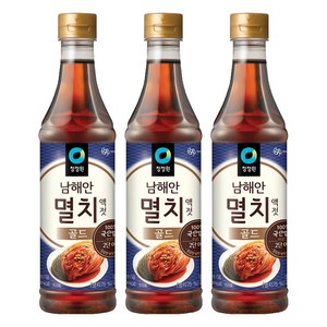 청정원 남해안 멸치액젓 골드, 1kg, 3개