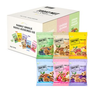 투데이넛 너트한줌 패밀리 6종 세트, 240g, 1세트