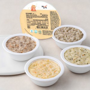 짱죽 냉장 이유식 중기 죽2(9~10개월부터) A세트, (한우소고기버섯죽 ..., 200g, 4팩