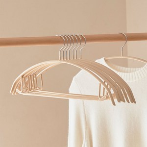 진심감성 어깨뿔방지 논슬립 옷걸이, 베이지, 50개
