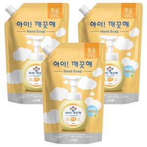 아이깨끗해 핸드워시 리필용 순 파우더향, 600ml, 3개
