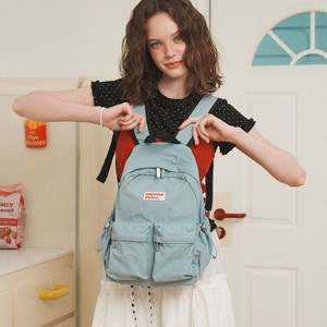 마스마룰즈 남녀공용 미니 투 포켓 데일리 백팩 + 파우치 세트