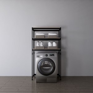 스피드랙 국내 제조 하단오픈형 철제 선반, 블랙, 3.5단