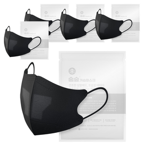 숨숲 베이직 기내용 수면용 가습 마스크 성인용, 클라우드블랙, 2개입, 5개