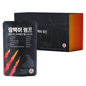 잠백이 펌프 아르기닌 무카페인 헬스부스터, 70g, 30개