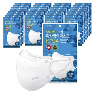 닥터로드 크린 황사방역 마스크 대형 KF94, 화이트, 1개입, 100개