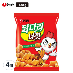 농심닭다리 너겟 후라이드 치킨맛, 130g, 4개