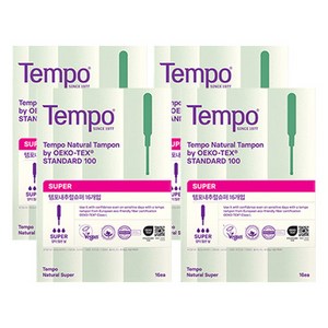 템포 내추럴 탐폰, 슈퍼, 16개입, 4개