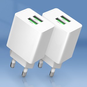 홈플래닛 10W USB-A 2포트 저전력 저속충전 멀티 충전기 (5V 2A)