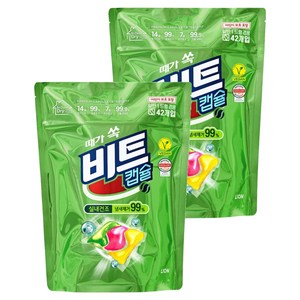 비트 캡슐 실내건조 캡슐세제 그린 플로럴향, 42개입, 2개