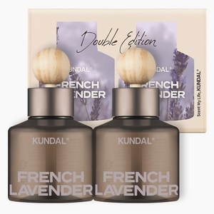 쿤달 퍼퓸 차량용 방향제 75ml 2p + 우드볼 스틱 2p 세트, 프렌치라벤더, 1세트