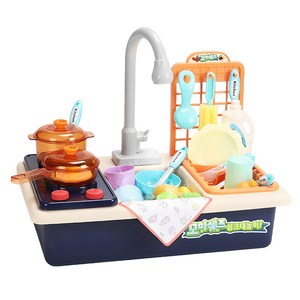 레츠토이 꼬마쉐프 싱크대 주방놀이 세트, 네이비, 40 x 25 x ..., 1세트