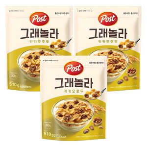 포스트 카카오 호두 그래놀라, 510g, 3개