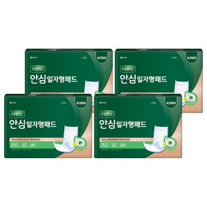 디펜드 남녀공용 안심 일자형 패드 성인기저귀 주간용, 30개입, 4개