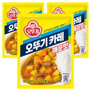 오뚜기 카레 과립형 매운맛, 100g, 3개