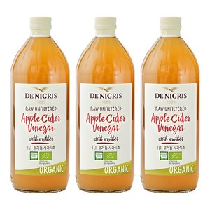 데니그리스 유기농 사과 식초, 1L, 3개