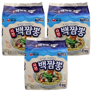 농심 사천백짬뽕 94g, 12개, (4개입 X 3팩)
