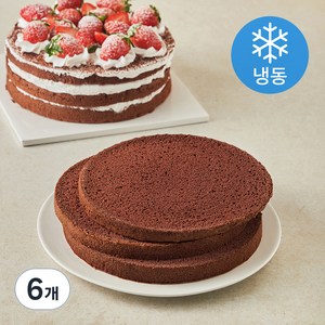 장가네제과 수제 초코 케이크시트 3호 (냉동), 400g, 6개
