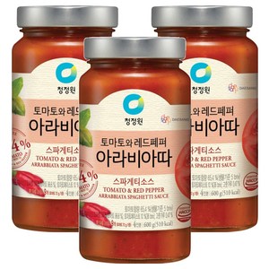 청정원 아라비아따 스파게티 소스, 600g, 3개