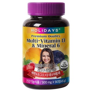 홀리데이즈 멀티비타민13 앤 미네랄6, 90정, 1개