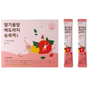 루킨 딸기퐁당 배도라지 농축액 스틱 21p, 혼합맛(딸기/배/도라지), 252ml, 1개