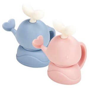 퍼기 유아 이유식 파우치토퍼 고래캡 2종, 고래캡 핑크 + 블..., 1세트