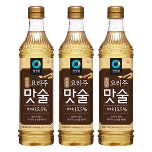 청정원 우리쌀 요리주 맛술, 830ml, 3개
