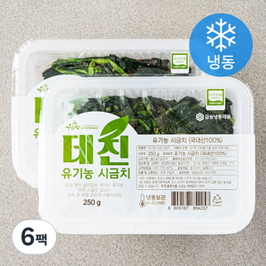 우리땅 유기가공식품 인증 데친 시금치 (냉동), 250g, 6팩