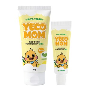 예꼬맘 치카케어 3단계 60g + 소형치약 15g 스피아민트향, 1세트