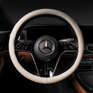 메이튼 자동차 차량용 가죽 핸들커버 순정형, 웜그레이, 370mm